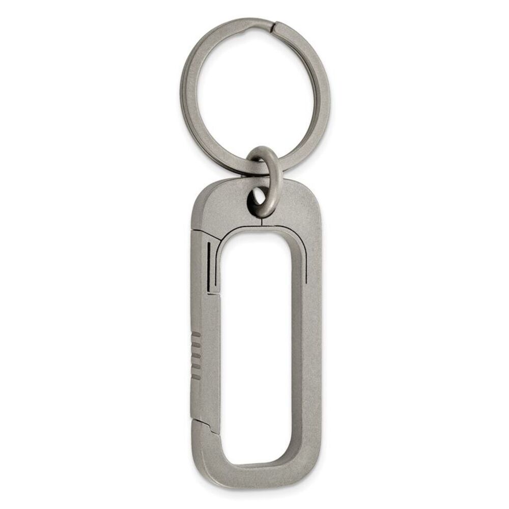 Titanium Brushed Rectangular Carabiner Key Chain - Picture 1 of 3